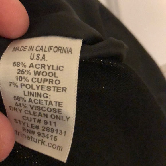 Trina Turk Dress Size 4 black/gold shimmer - Picture 7 of 7